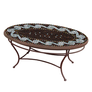 Oasis Mosaic Coffee Table - Oval-Iron Accents