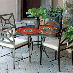 Zinnia Mosaic Patio Table-Iron Accents