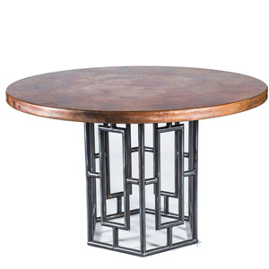 Hudson Dining Table or Base for 48"-60" Tops-Iron Accents