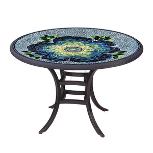 Giovella Mosaic Patio Table-Iron Accents