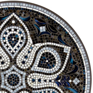 Grigio Mosaic Table Tops-Iron Accents