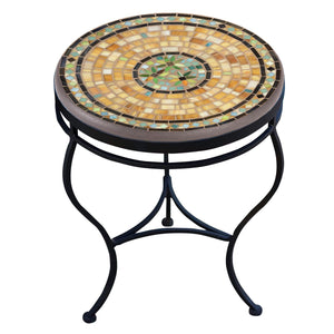 Malibu Mosaic Side Table-Iron Accents