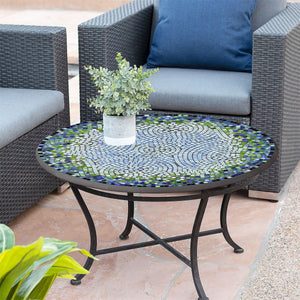 Belize Mosaic Coffee Table-Iron Accents