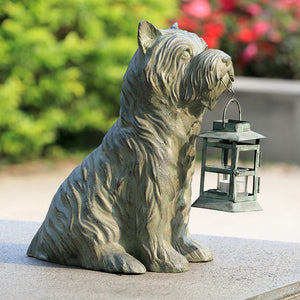 Shaggy Pooch Garden Lantern