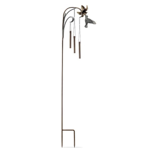 Hummingbird Windbell Stake-Iron Accents