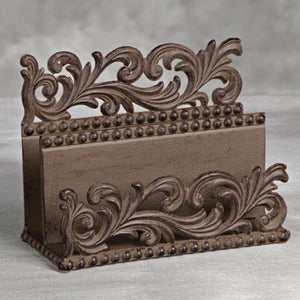 Scroll Metal Letter Holder-Iron Accents