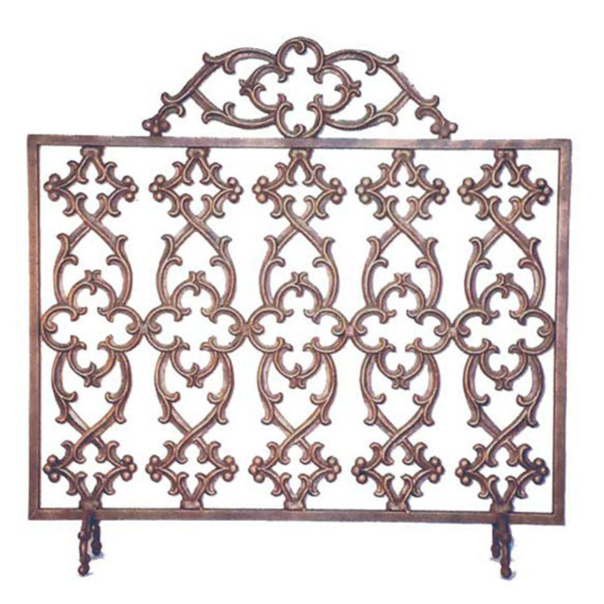 Cathedral French Fireplace Screen-Iron Accents