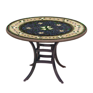 Tuscan Lemons Mosaic Patio Table-Iron Accents