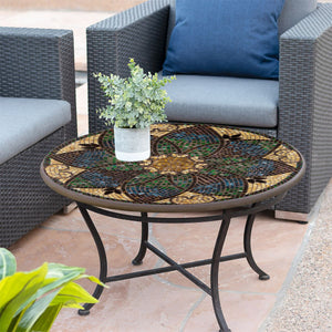 Monaco Mosaic Coffee Table-Iron Accents