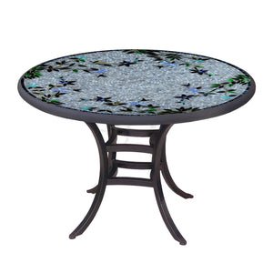 Royal Hummingbird Mosaic Patio Table-Iron Accents
