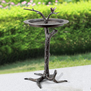 Bird & Twig Birdbath / Sundial-Iron Accents