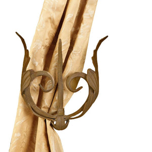 Folded Leaf Drapery Tiebacks - Bronze