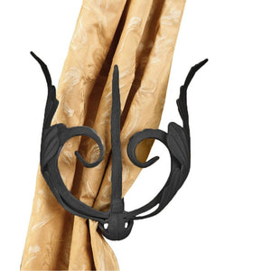 Folded Leaf Drapery Tiebacks - Black