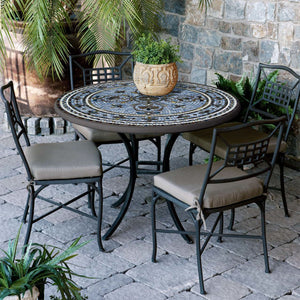Mosaic Patio / Chat Table - 42"-Iron Accents