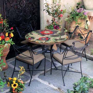 Patio Table 36-48" Iron & Mosaic - Create a Set-Iron Accents