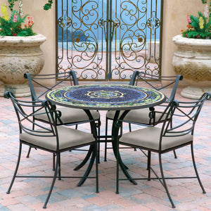Patio Table 36-48" Iron & Mosaic - Create a Set-Iron Accents