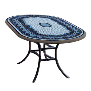 Navagio Mosaic Oval Bistro-Iron Accents