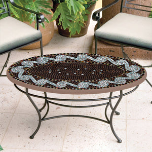 Oasis Mosaic Coffee Table - Oval-Iron Accents