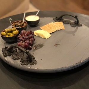 Large Lazy Susan-Iron Accents