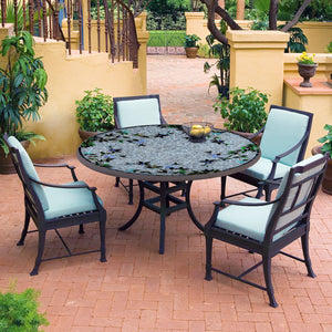 Royal Hummingbird Mosaic Patio Table-Iron Accents