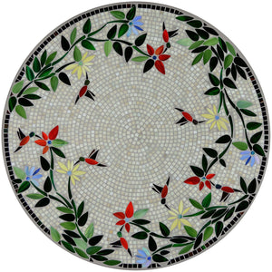 Hummingbird Mosaic Table Tops-Iron Accents