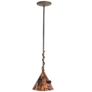 Pine Pendant Lamp-Iron Accents
