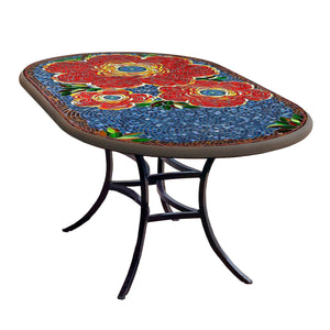 Zinnia Mosaic Oval Bistro-Iron Accents