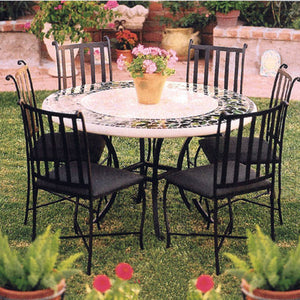 Patio Table 54-60" Iron & Mosaic - Create a Set-Iron Accents