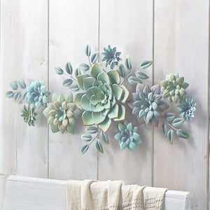 Layered Succulent Wall Decor-Iron Accents
