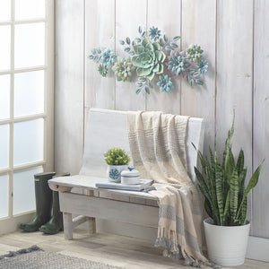 Layered Succulent Wall Decor-Iron Accents