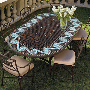 Oasis Mosaic Oval Bistro-Iron Accents