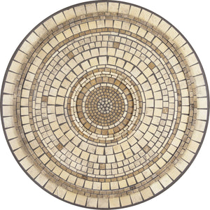 Marble Stone Mosaic Table Tops-Iron Accents