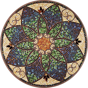 Monaco Mosaic Table Tops-Iron Accents