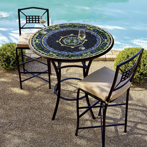 Lake Como Mosaic High Dining Table-Iron Accents