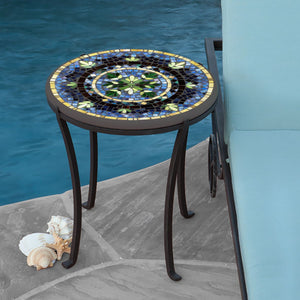 Lake Como Mosaic Chaise Table-Iron Accents