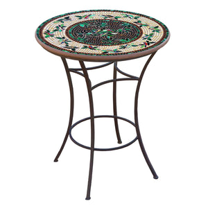 Finch Mosaic High Dining Table-Iron Accents