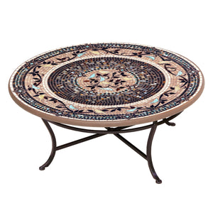 Provence Mosaic Coffee Table-Iron Accents