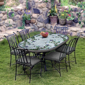 Patio Table 72-84" Iron & Mosaic - Create a Set-Iron Accents