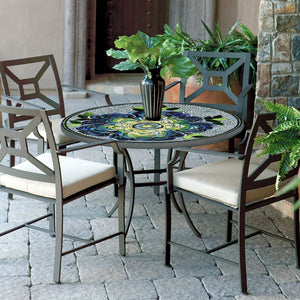 Giovella Mosaic Patio Table-Iron Accents