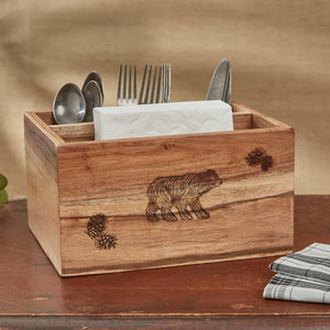 Rustic Wood Utensil Caddy