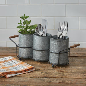 Farm House Flatware Caddy | Iron Accents