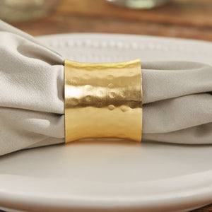 Hammered Gold Napkin Rings (Set-4)