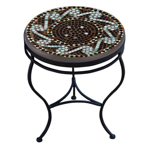 Oasis Mosaic Side Table-Iron Accents
