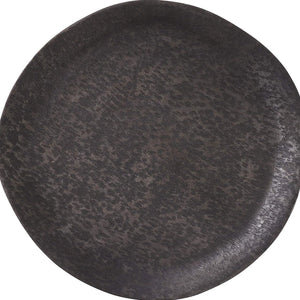 Brushed Satin Chargers-Iron Accents