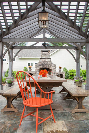 96" Cypress Patio Table-Iron Accents