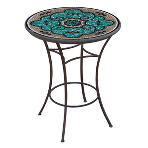 Sardinia Mosaic High Dining Table-Iron Accents