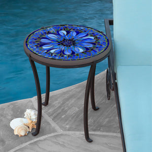 Bella Bloom Mosaic Chaise Table-Iron Accents