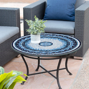 Navagio Mosaic Coffee Table-Iron Accents