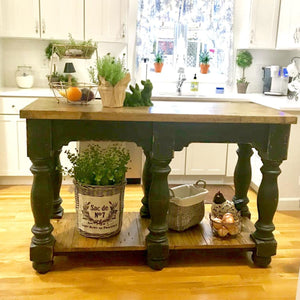 Cashton Custom Kitchen Island-Iron Accents