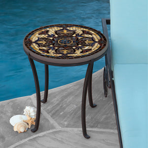 Almirante Mosaic Chaise Table-Iron Accents